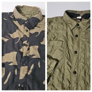 The North Face Reversible Packable Jacket Mens XL Green Camo Quilted Insulated